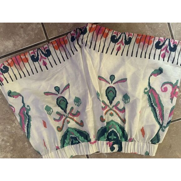 Zara M Printed Linen Shorts Tasseled Paisley - Picture 7 of 7